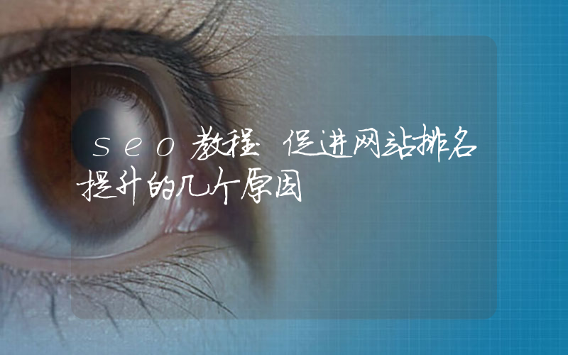 seo教程:促进网站排名提升的几个原因