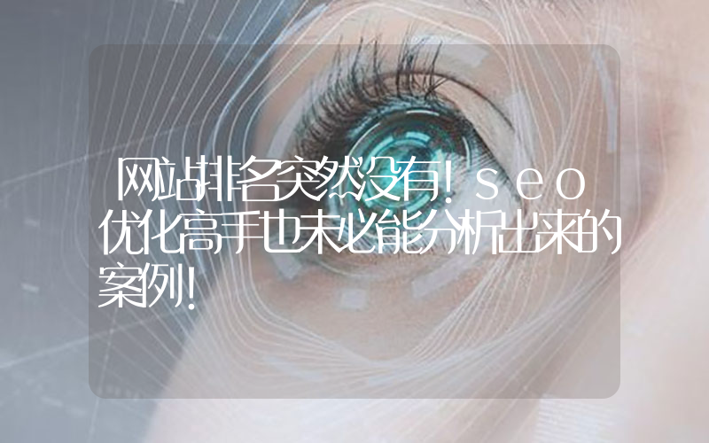 网站排名突然没有!seo优化高手也未必能分析出来的案例!